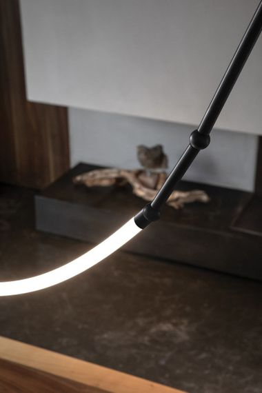 Люстра світлодіодна підвісна LED світильник для квартири на стелю лед 27735 Чорний 50-200х9х80 см. | Зображення 2