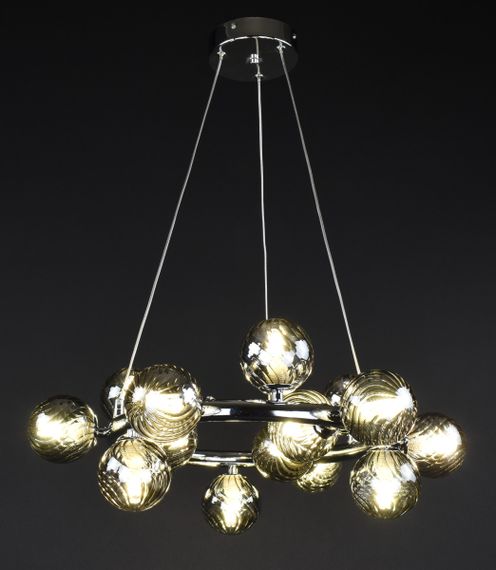 Люстра підвісна на 15 лампочок 27506 Хром 35-140х51х51 см. | Зображення 1
