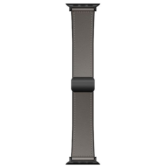 Ремінець Hoco WA34 Basic magnetic buckle silicone leather strap для Apple watch 38/40/41/42mm Black Dark Gray
