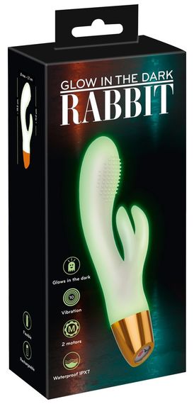 Светящийся вибратор в темноте Glow in the dark Rabbit 10 режимов вибрации Sex Aura