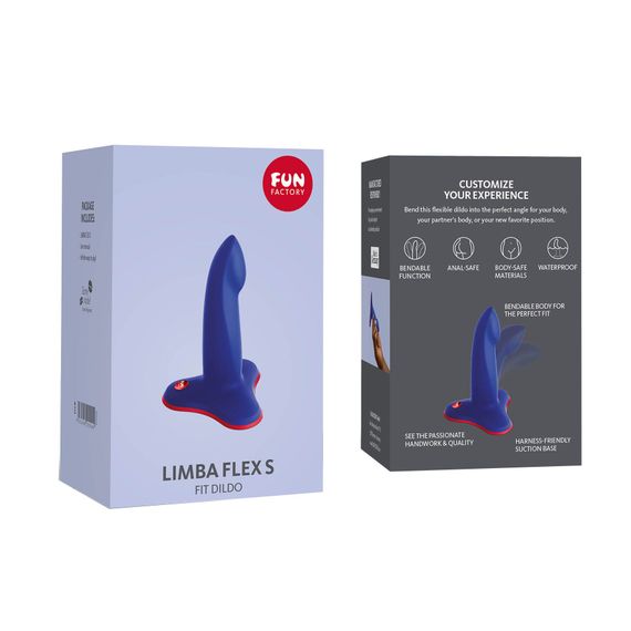Фалоімітатор Fun Factory LIMBA FLEX S, синій, гнучкий, з ефектом пам’яті, підходить для точки G | Зображення 8