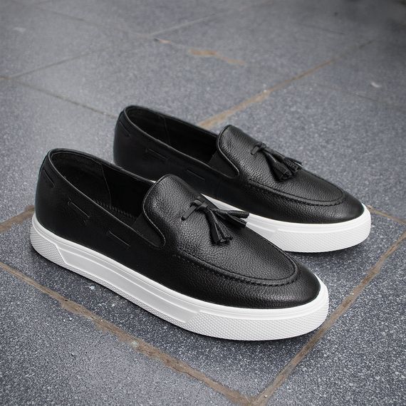Легкие черные мужские лоферы на белой подошве 40 размер | Зображення 5