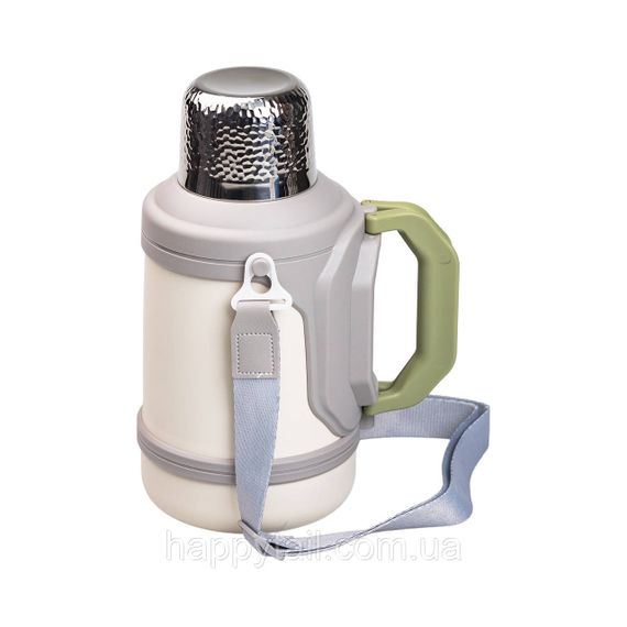 Термос Vacuum Cup 1.5 літра з ремінцем і складною ручкою білий HP-14-21W | Зображення 4