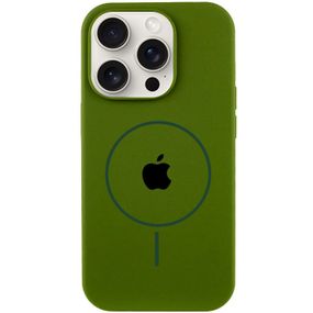 Чохол Silicone Case Full Protective (AA) with MagSafe для Apple iPhone 14 Pro Max (6.7") Зелений / Dark Olive