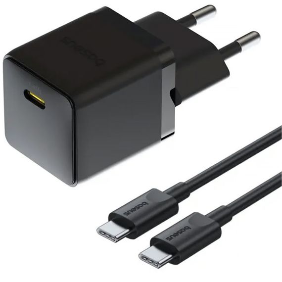 МЗП Baseus Palm Fast Charger 20W (1USB-C) + кабель Type-C to Type-C (P10111602) Cluster Black