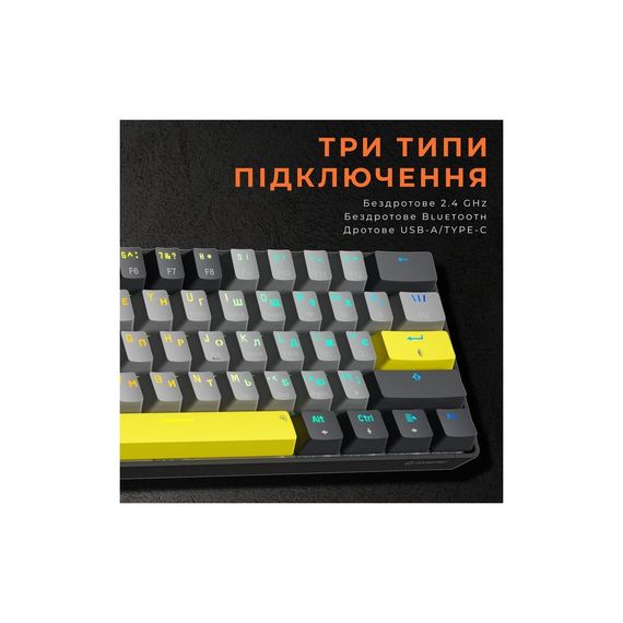 Клавіатура GamePro MK130G Pro Outemu Red Switch Hot-Swap 60 RGB USB/Wireless/Bluetooth Black (MK130G Pro) | Зображення 9