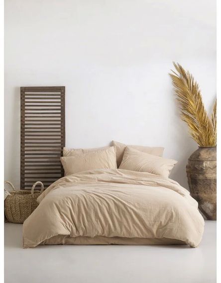 Постельное белье Limasso Stonewashed Ranforse 160 х 220 см Akdeniz Bej