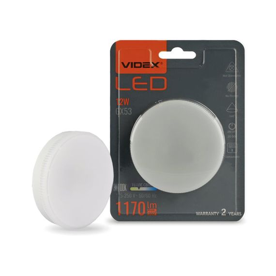 Світлодіодна лампа VIDEX GX53 12W 3000K 220V