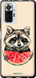 Чохол на Xiaomi Redmi Note 10 Pro Єнотик з кавуном "4605b-2297-2448"