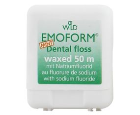 Зубна нитка Dr. Wild EMOFORM Dental floss, вощена з фторидом та м’ятою, 50 м