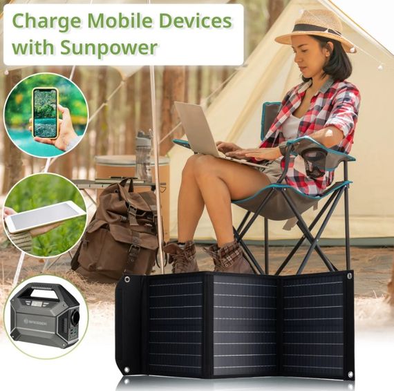 Портативний зарядний пристрій сонячна панель Bresser Mobile Solar Charger 40 Watt USB DC (3810040) 930149 | Зображення 1