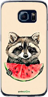Чохол на Samsung Galaxy S6 Edge G925F Єнотик з кавуном "4605u-83-2448"