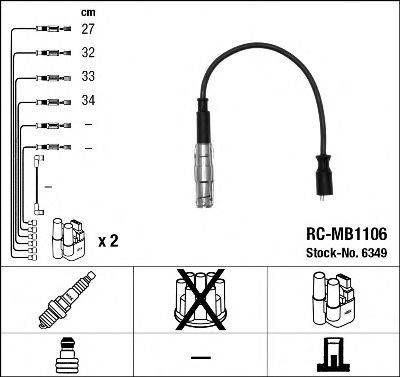 Комплект дротів запалювання (вир-во NGK) NGK RCMB1106 на MERCEDES-BENZ A-CLASS (W169)