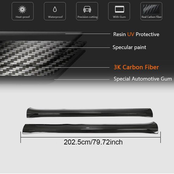 Накладки на пороги V2 (2020-2025, Карбон) для Tesla Model Y 2020- гг | Зображення 5