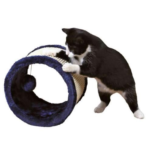 Когтеточка Trixie для кошек круглая с игрушкой плюш и сизаль 23 х 20 см, сине-бежевый | Зображення 1