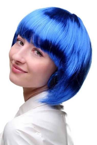 Парик женский синяя короткий боб каре, синтетические волосы для карнавала, Хэллоуина, вечеринок косплей | Зображення 3
