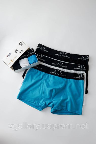 Чоловічий комплект трусів Armani Exchange, чоловічі труси Армані у коробці на 3-5 штук, ціна вказана за 1 шт. | Зображення 6