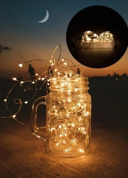 Гирлянда светодиодная нить роса 5м на батарейках 3 шт AAA белый белый цвет Gold | Зображення 5