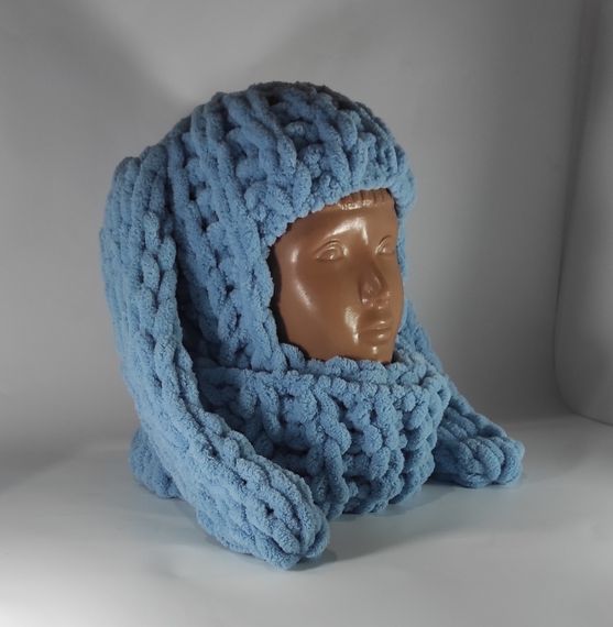 Балаклава з вушками зайчика Alize Puffy (ручна робота), колір 280 плюшева | Зображення 6