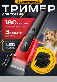 Набір для стрижки 6 в 1 VGR V-117 RED з 14 насадками та LED-дисплеєм (46246-V-117 RED_715)