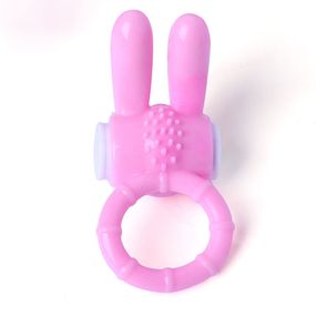 Ерекційні кільце з вібрацією кролик універсальний рожевий 23704