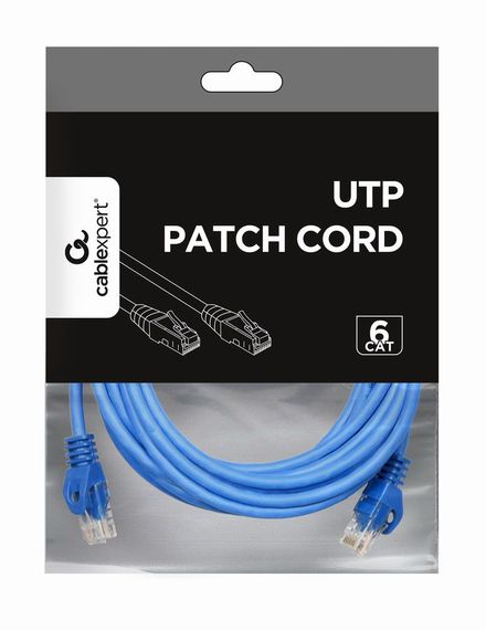 Патч корд Cablexpert PP6U-3M/B, UTP, категорія. 6, литий,  50u" штекер із фіксатором, 3 м, синій | Зображення 2