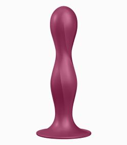 Фаллоимитатор вагинально-анальный с утяжеленными шариками Satisfyer Double Ball-R, бордовый sexstyle