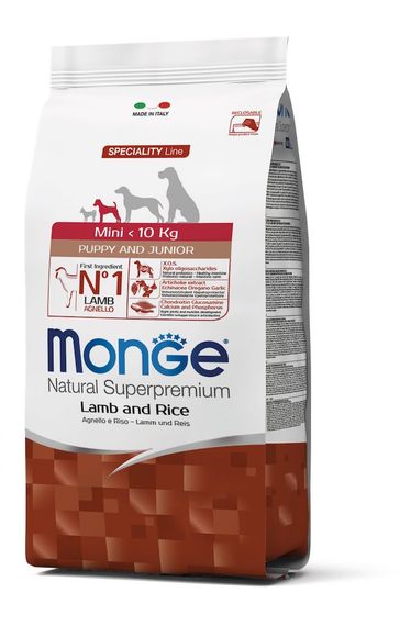 Корм Monge Puppy and Junior Mini Agnello сухий з ягнятком для цуценят та юніорів малих порід 2.5 кг