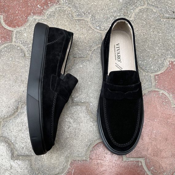 Замшеві чоловічі туфлі на чорні підошві 45 розмір | Зображення 5