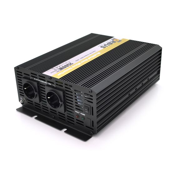 Инвертор напряжения ORBUS ORMS2500 (2500Вт), 12/220V, approximated, 2 Shuko, 2 клеммных провода, 9 предохранителей, Box.Q20
