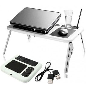 Стильний стіл-трансформер для ноутбука LD-09 E-Table, Підставка для ноутбука з вбудованим кулером IX-20