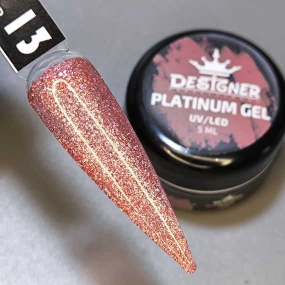 Гель-фарба P13 Designer Platinum Gel з блистками 5мл