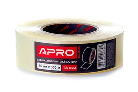 Лента клейкая упаковочная 38мкм 45мм 300м APRO