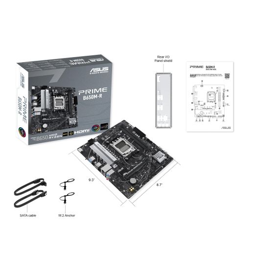 Материнcкая плата ASUS PRIME B650M-R sAM5 B650 2xDDR5 M.2 HDMI mATX 90MB1H30-M0EAY0 | Зображення 1