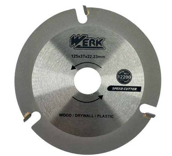 Диск відрізний универсальный по дереву для КШМ 125 x 3T x 22.23mm, WERK