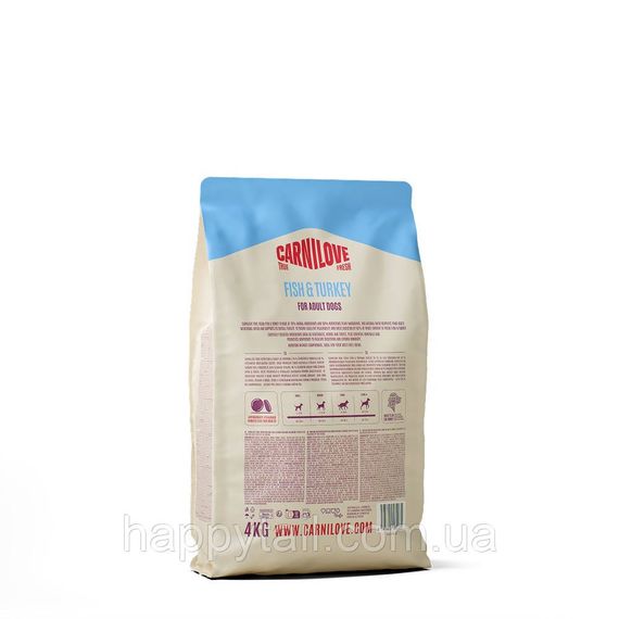 Сухий корм для собак Carnilove True Fresh Fish & Turkey 4 кг (риба та індичка для дорослих собак беззерновий) | Зображення 1