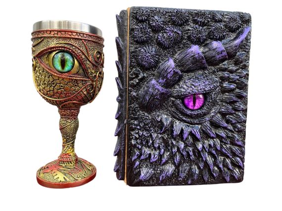 Подарунковий набір Келих 3D Око Зелений і Блокнот 3D «Око Ілюзій»