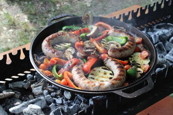 Казан чугунный азиатский с чугунной крышкой-сковородкой гриль Brizoll (Бризол) 12 л (KA12-3) | Зображення 8