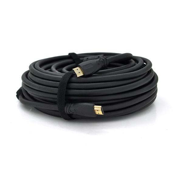 Кабель Ritar Premium PL-HD347 HDMI-HDMI 19+1, Ultra HD 4Kx2K, 2160P, 20.0m, v2,0, OD-8.5mm, з фільтром, круглий Black, конектор Gold, Box, Q20