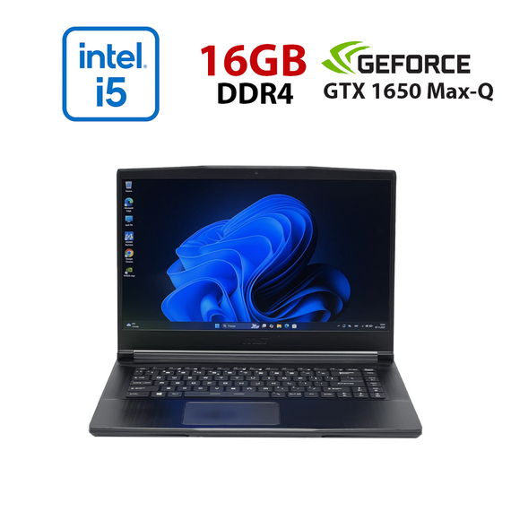 Игровой ноутбук Б-класс MSI GF63 Thin 9SCXR-005 / 15.6" (1920x1080) IPS / Intel Core i5-9300H (4 (8) ядра по 2.4 - 4.1 GHz) / 16 GB DDR4 / 480 GB SSD / nVidia GeForce GTX 1650 Max-Q, 4 GB GDDR6, 128-bit / WebCam б/у