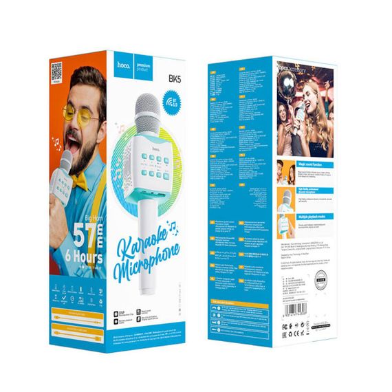 Портативная колонка HOCO BK5 Cantando karaoke microphone Blue | Зображення 7