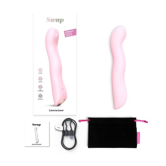 Вібратор Love To Love SWAP - BABY PINK, з пульсівною перлиною для точки G, 3 мотори, гнеться | Зображення 5