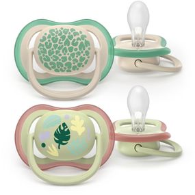 Пустышка Philips AVENT Ultra Air 6-18 місяців 2 шт зелено-бежева (SCF087/17)