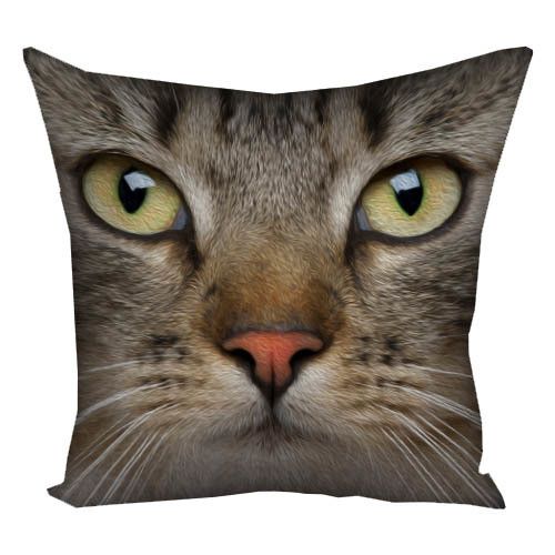 Подушка габардинова з принтом Мордашка кота 50x50 (5P_ANI016)