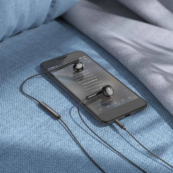 Навушники Borofone BM82 Art music wire control (3.5mm/1.2m) Black | Зображення 3