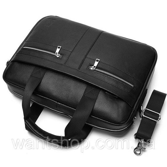 Сумка-портфель чоловіча шкіряна TM-60741 чорна | Зображення 9