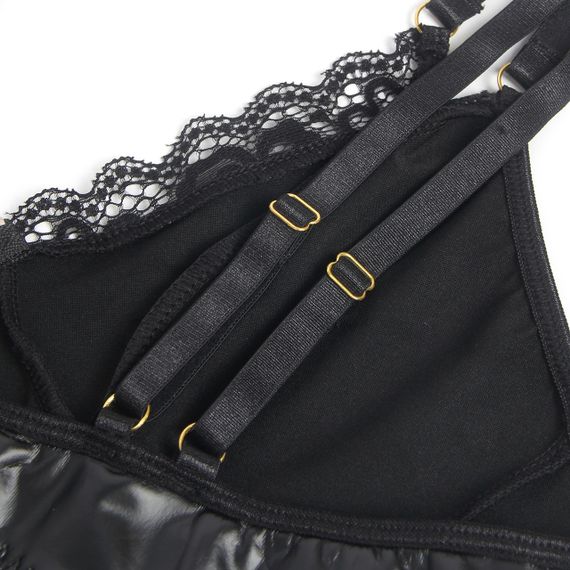 Корсет с подтяжками и подвязками Star Night на молнии, черный, M sexstyle | Зображення 7