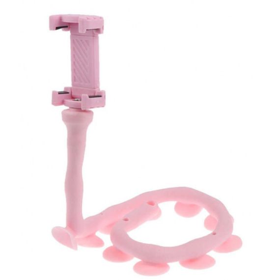 Гнучкий тримач для телефону з універсальними присосками Cute Worm Lazy Holder. Колір: рожевий WP-45 | Зображення 1