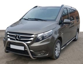 Бічні труби 2 шт., нерж.) d60, Довга база для Mercedes Vito / V W447 2014-2024 рр