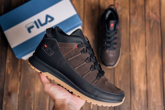 шкіряні зимові кросівки Fila коричневі | Зображення 8
